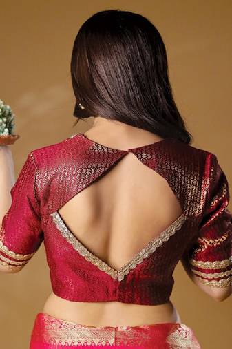 Maroon Brocade Designer Blouse