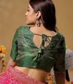 Bottle Green Brocade Designer Blouse