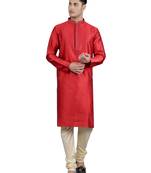 maroon colour jacquard design kurta sets