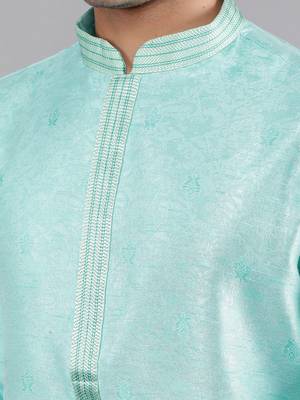lt.aqua colour jacquard design kurta sets 4