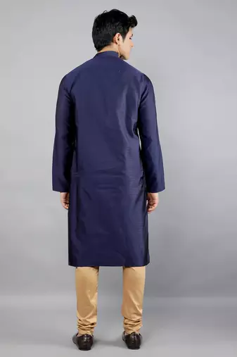navy colour jacquard design kurta sets