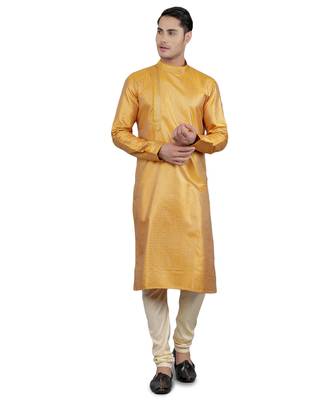 mustard colour jacquard design kurta sets 1