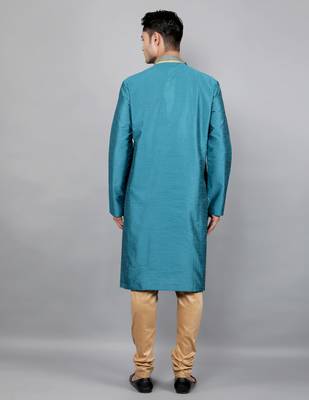 aqua colour jacquard design kurta sets 2
