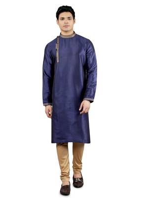 navy colour woven design kurta sets 1