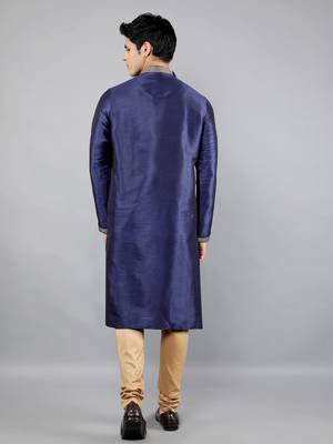 navy colour woven design kurta sets 2