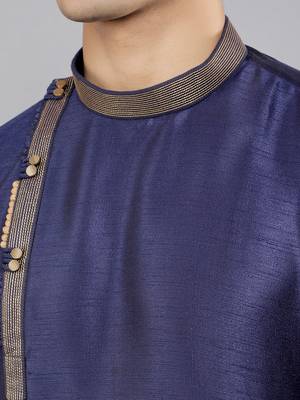 navy colour woven design kurta sets 4