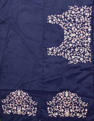 Trendmalls Navy Blue Rangoli Art Silk Heavy Embroidred Saree 7