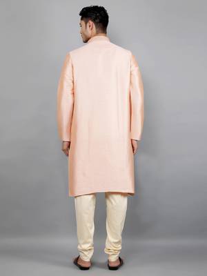Pink colour woven design kurta sets 2