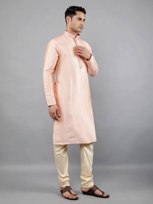 Pink colour woven design kurta sets 3