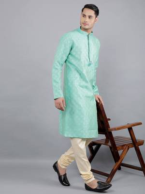 lt.aqua colour jacquard design kurta sets 5