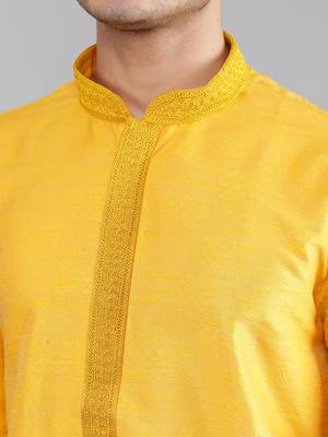 mustard colour jacquard design kurta sets 5