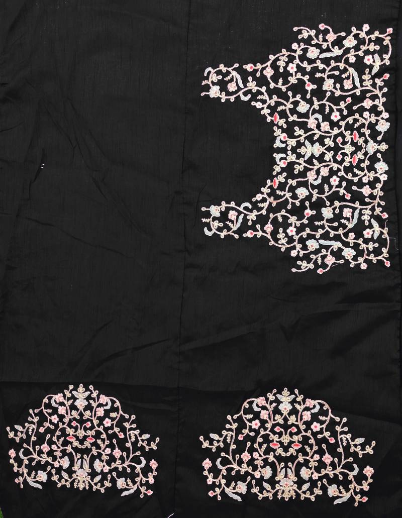 Black Art Silk Heavy Embroidred Saree