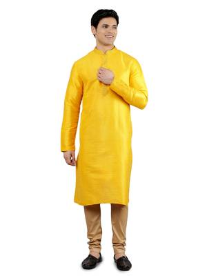 mustard colour woven design kurta sets 1