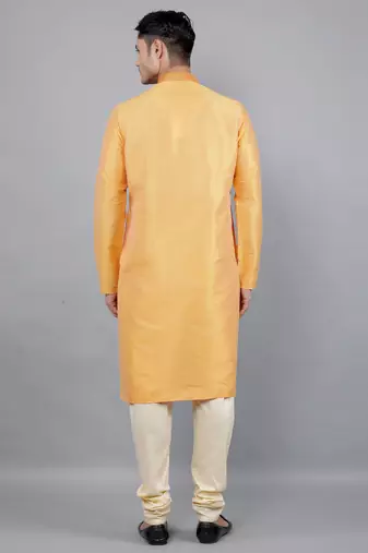amber colour woven design kurta sets