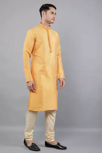 amber colour woven design kurta sets