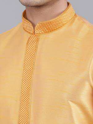 amber colour woven design kurta sets 4