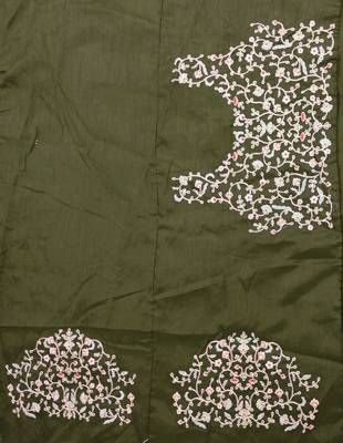 Trendmalls Green Embroided Work Saree 7