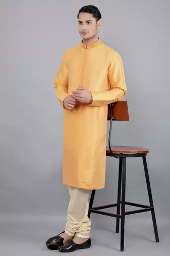 amber colour woven design kurta sets