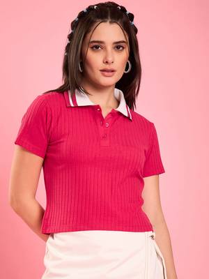 ribbed polo crop top 1