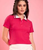 ribbed polo crop top