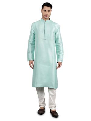 lt.aqua colour woven design kurta sets 1