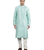 lt.aqua colour woven design kurta sets
