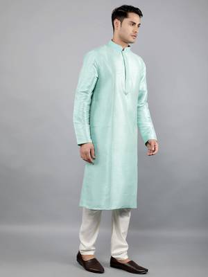 lt.aqua colour woven design kurta sets 3