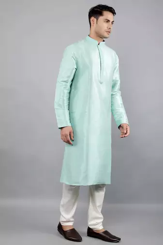 lt.aqua colour woven design kurta sets