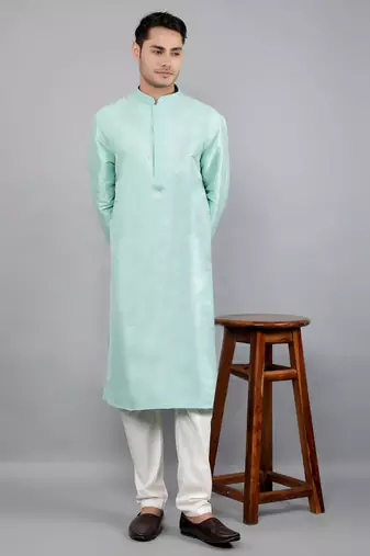 lt.aqua colour woven design kurta sets