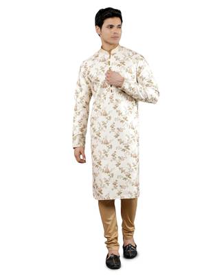 cream colour woven design kurta sets 1