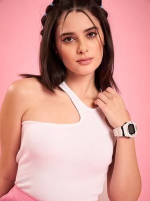 White asymmetric neckline crop top 5