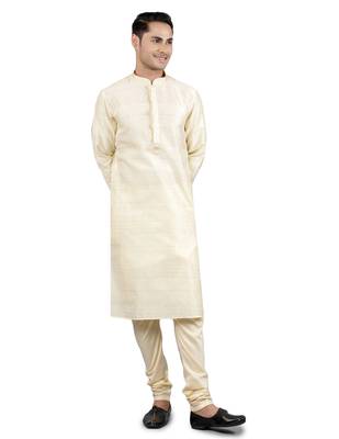 fawn colour jacquard design kurta sets 1