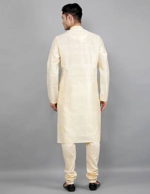 fawn colour jacquard design kurta sets 2