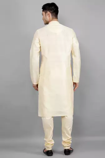 fawn colour jacquard design kurta sets