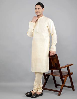 fawn colour jacquard design kurta sets 5