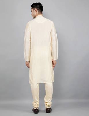 cream colour woven design kurta sets 2