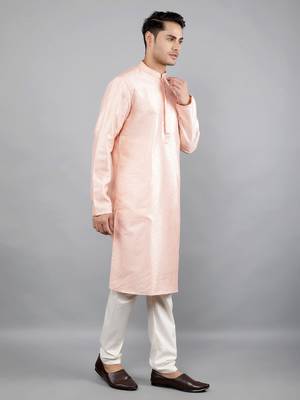 lt.pink colour woven design kurta sets 3