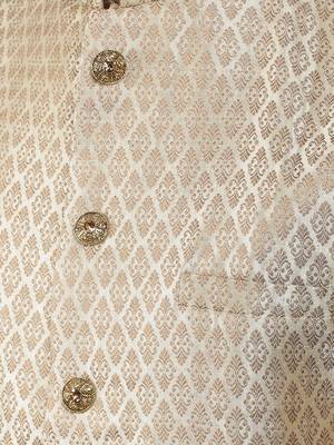Fawn  design kurta sets with nehru jacket 4