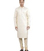 lemon colour woven design kurta sets