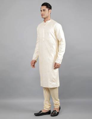 lemon colour woven design kurta sets 3