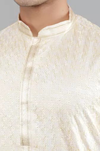 lemon colour woven design kurta sets