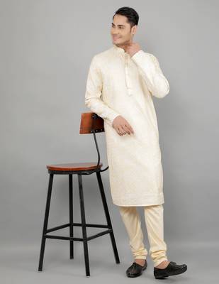 lemon colour woven design kurta sets 5