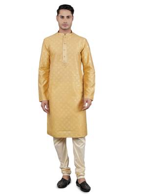 sand colour jacquard design kurta sets 1