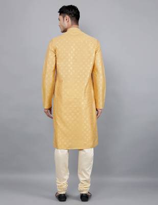 sand colour jacquard design kurta sets 2