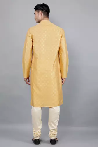 sand colour jacquard design kurta sets