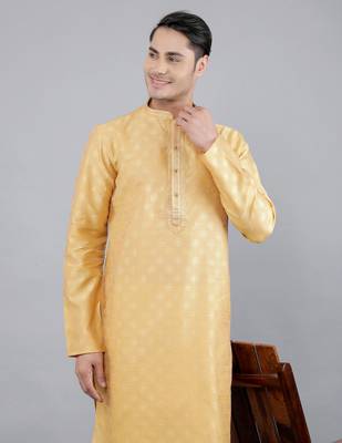 sand colour jacquard design kurta sets 3