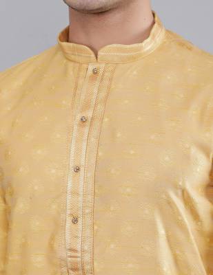 sand colour jacquard design kurta sets 4