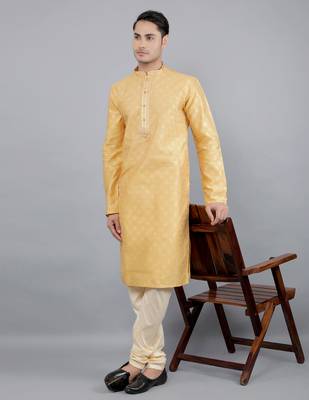 sand colour jacquard design kurta sets 5
