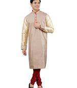maroon colour woven design kurta sets