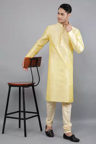 yellow colour brasso design kurta sets